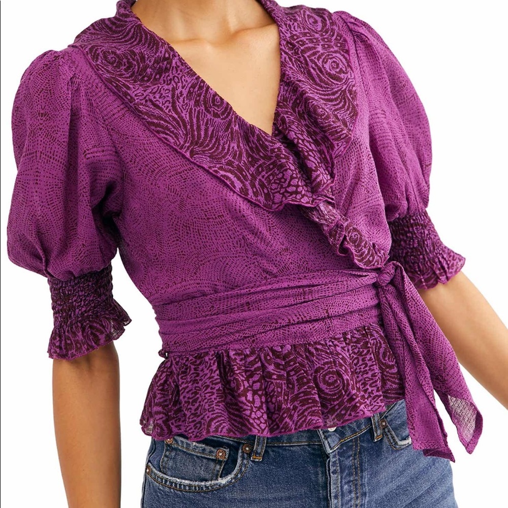 Free People Olivia Wrap Blouse - Picture 2 of 7